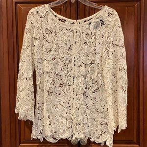 EROS APPAREL Ivory Lace Top Size M